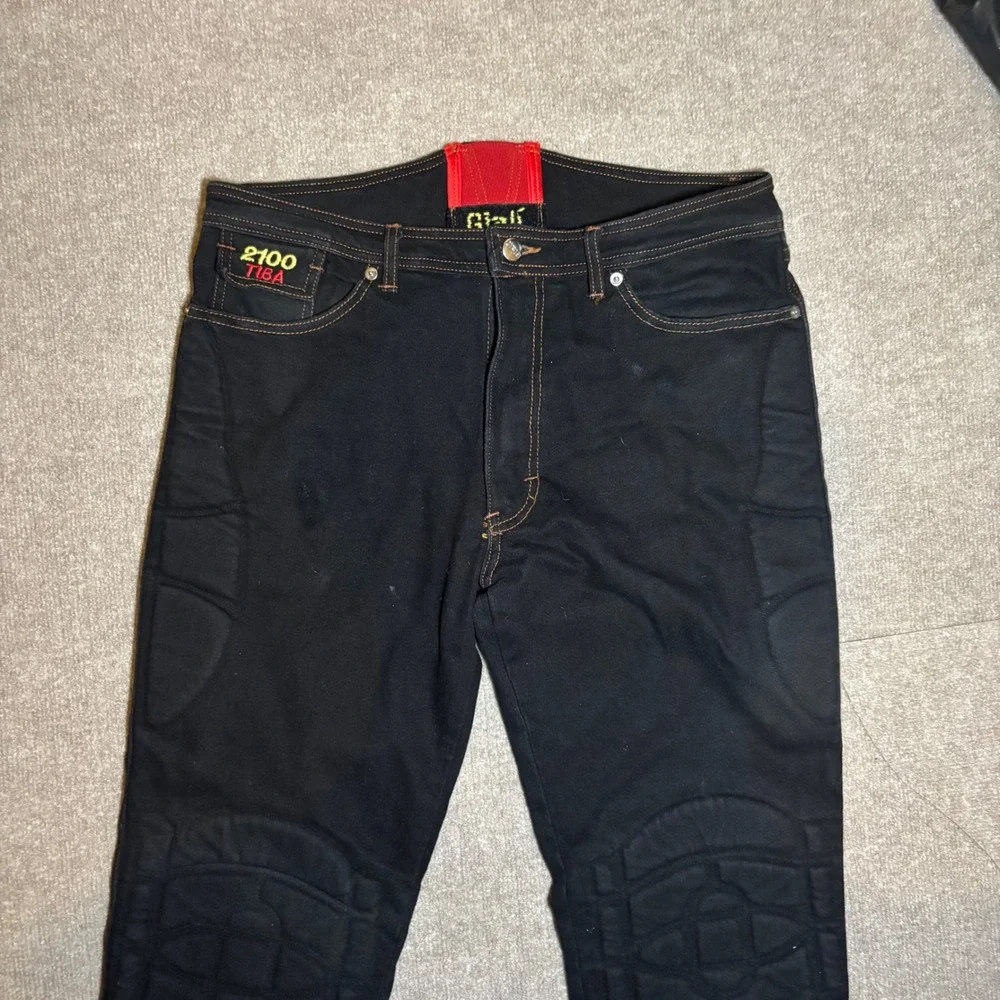 Giali Italy Motorcycle Riding Jeans Black Padded Armor 2100 TIBA Mens 36 52 - Picture 4 of 16